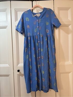 Vintage Button-Front Maxi Dress